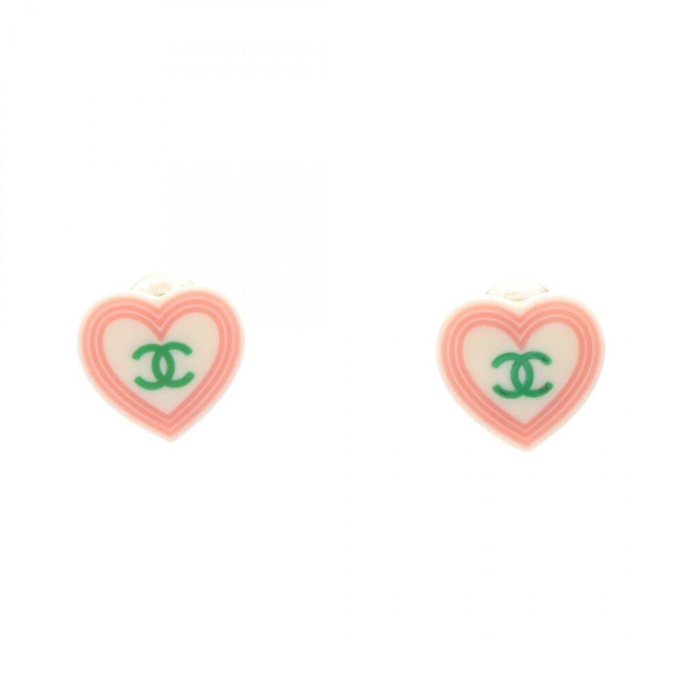 Chanel Cc Logo Heart Clip-On Earrings #312597C78B